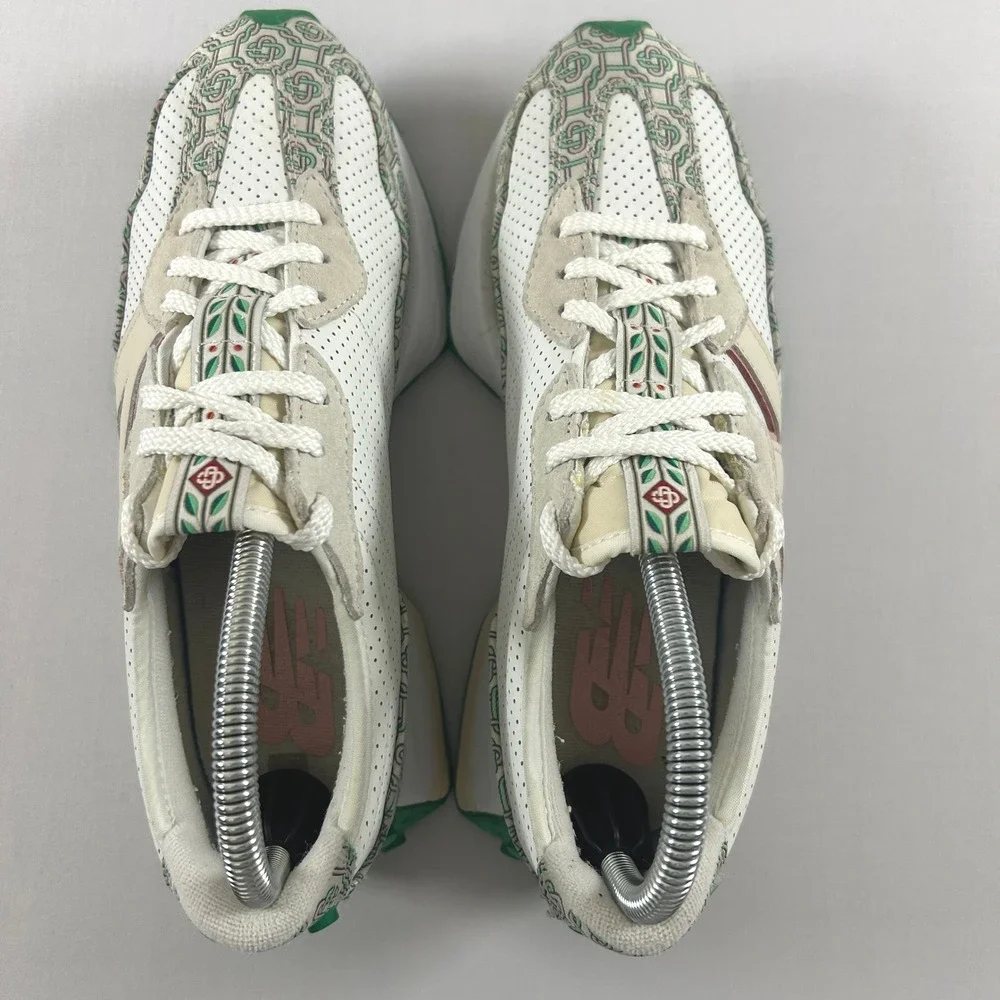 New Balance 327 Casablanca Mens 6.5 White Green Monogram Sneakers MS327CAB